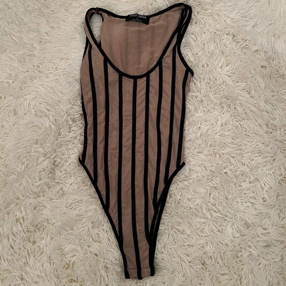 Nude mesh bodysuit